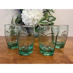 Vintage Libbey Chivalry Green Juice Glasses Set of Four Retro Dining MCM Barware